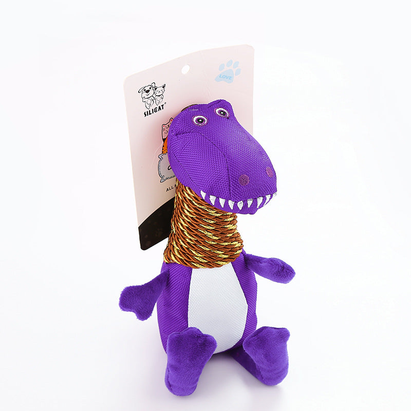 Squeaky Plush Dinosaur Dog Toy