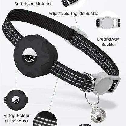 Cat Collar with Tracker Holder