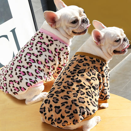 Leopard Print Fleece Dog Pajamas