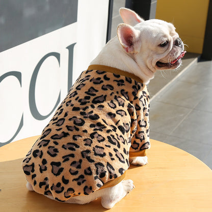 Leopard Print Fleece Dog Pajamas