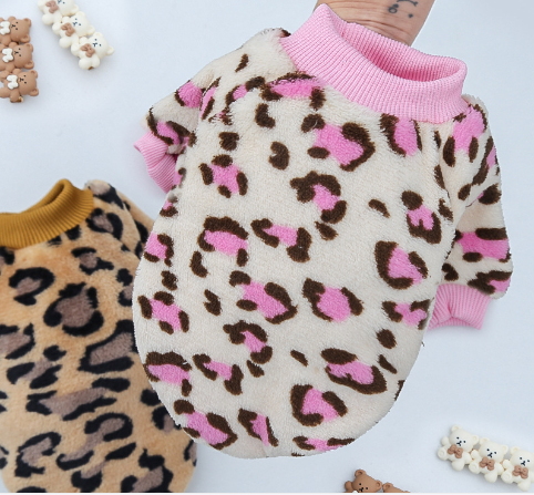 Leopard Print Fleece Dog Pajamas