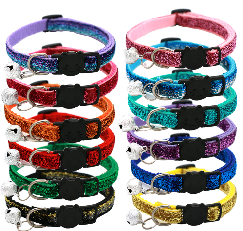 Adjustable cat collar with bell