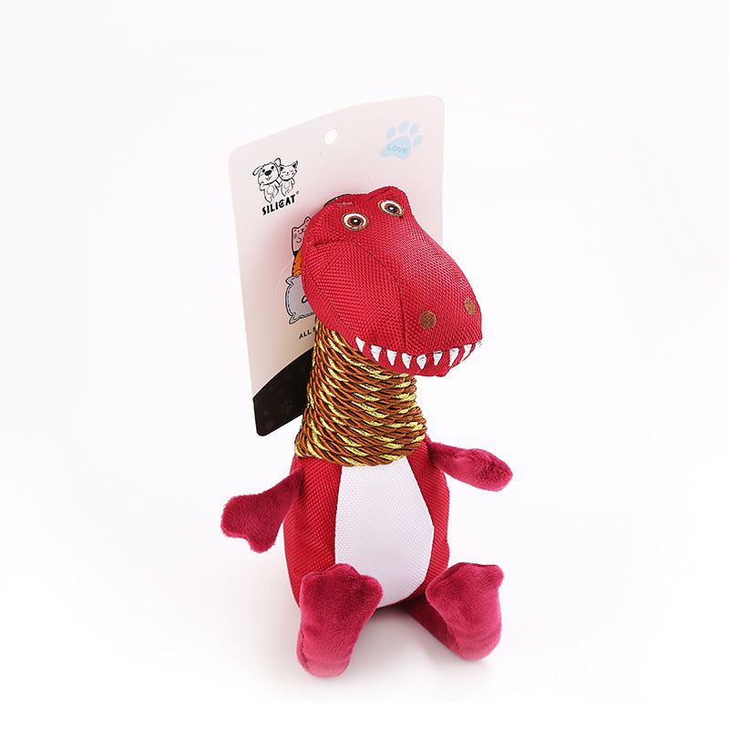 Squeaky Plush Dinosaur Dog Toy