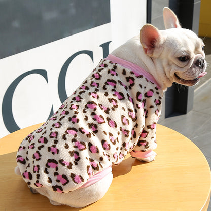Leopard Print Fleece Dog Pajamas