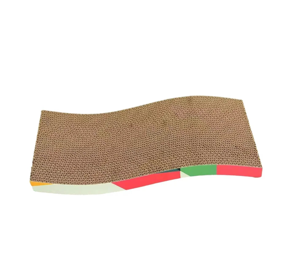 Cardboard cat scratcher pad, Wave, Rainbow Edge