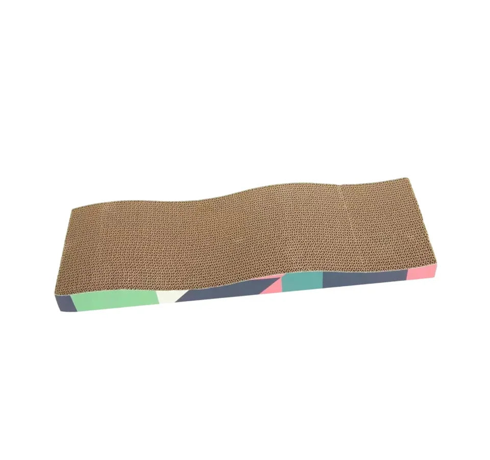 Cardboard cat scratcher pad, Wave, Geometric Edge