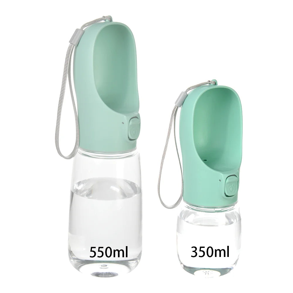 Leak-proof portable dog water bottle, green, both sizes