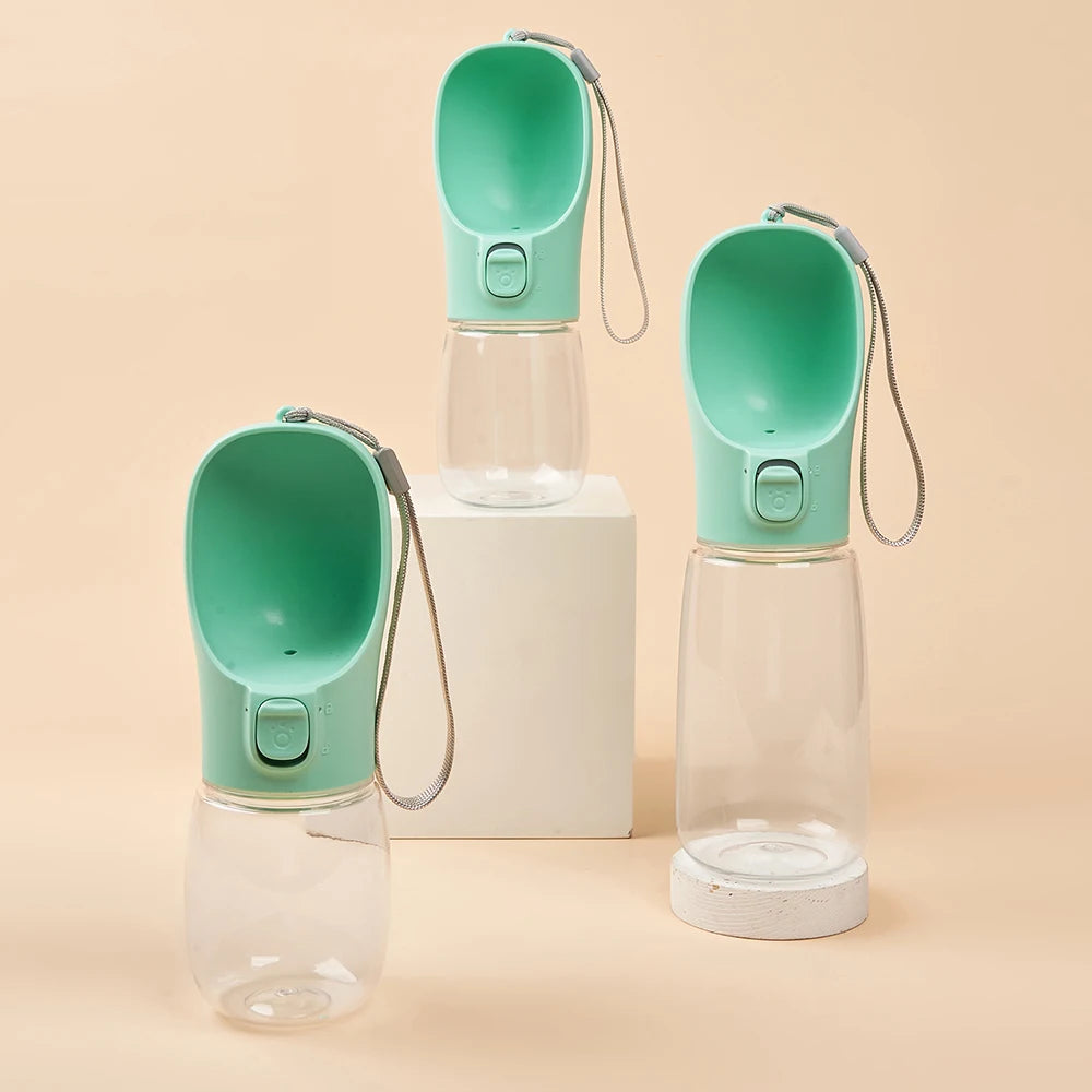 Leak-proof portable dog water bottle, green