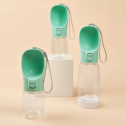 Leak-proof portable dog water bottle, green