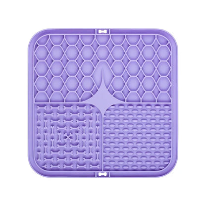 Silicone lick mat with suction cups, purple