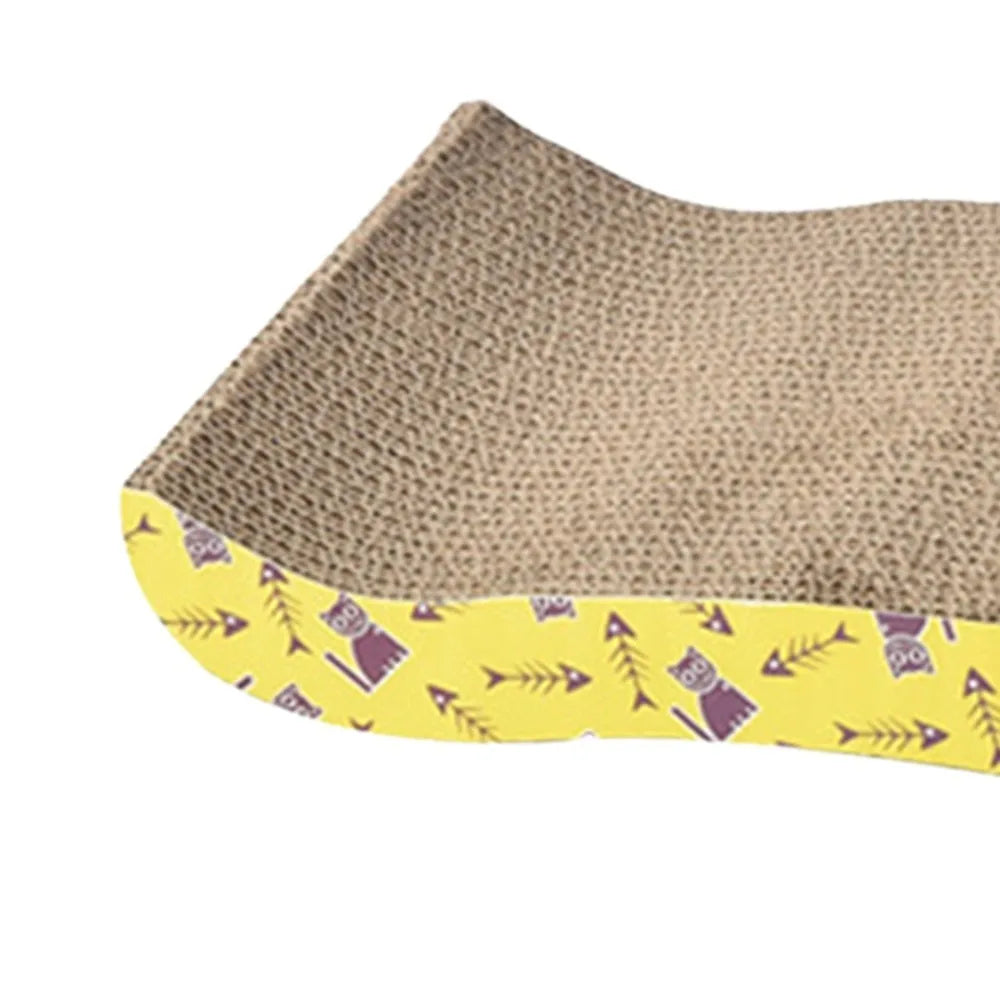 Cardboard cat scratcher pad, side view
