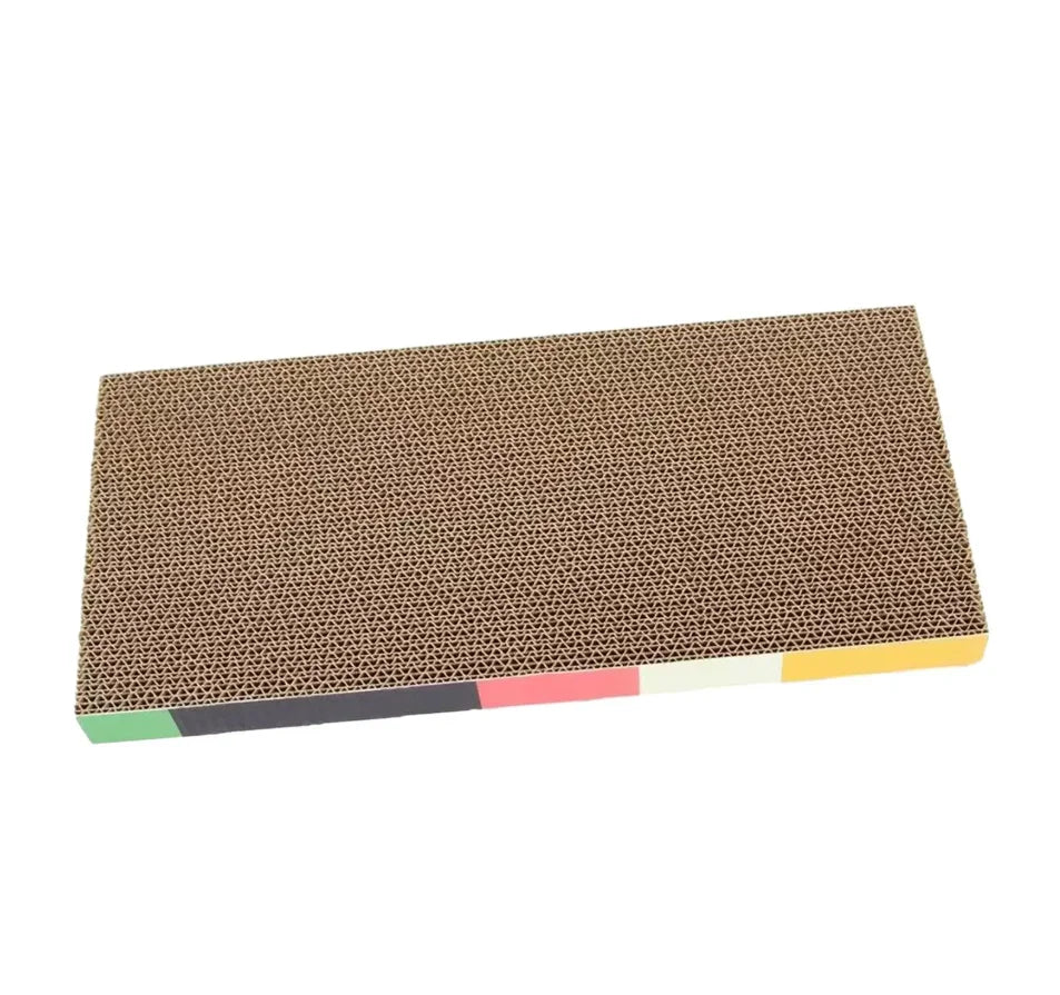 Cardboard cat scratcher pad, Flat, Rainbow Edge