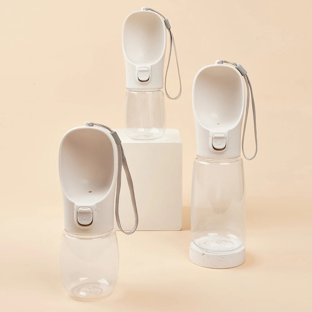 Leak-proof portable dog water bottle, white
