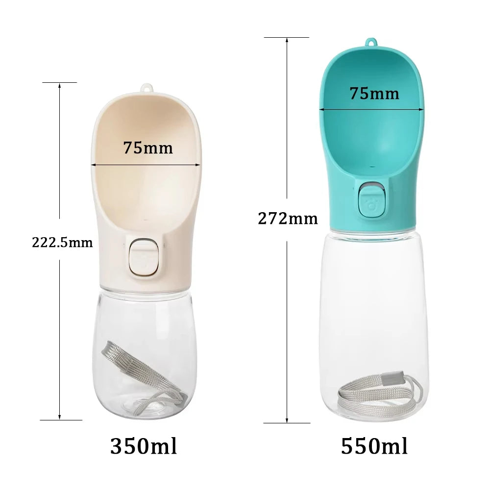 Leak-proof portable dog water bottle, size guide