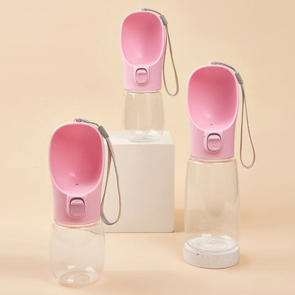 Leak-proof portable dog water bottle, pink